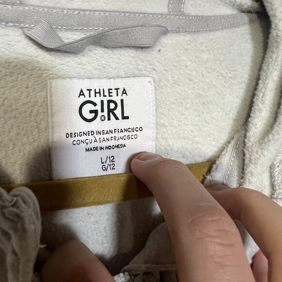 Athleta Girl Zip Up Sweatshirt Gray Size Large / 12 - Picture 7 of 7